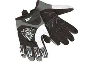 Roleff Racewear Motocross Handschuhe für Kinder, Schwarz/Silber, XS