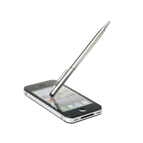 Slim Stylus & Ballpoint Pen (Silver) for iPhone 5/5s/5c iPad Air mini iPhone 5/5s/5c 4 2 3 3G 3Gs 4 4S Samsung S5 S4 S3 Note 3 2 I9100 S5830 Htc NEXUS 7 all smart phones and Tablets by G4GADGET® - 3
