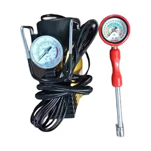 Free Tyre Air Pressure Checker (Rod Gauge) with Air Compressor Heavy Duty Metal 12V and 150PSI High Speed Tyre Inflator Air Compressor Pump for Car, Trucks, Bus, Auto & Van