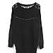 Produktbild Damen Fledermaus Shirt Bluse Oberteil Damenbluse Spitze M Schwarz Lässig