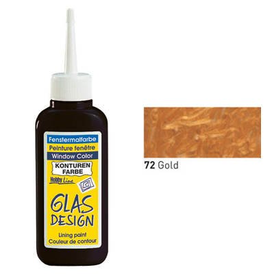 Glas-Design Window-Color-Konturenfarbe 80ml, Gold