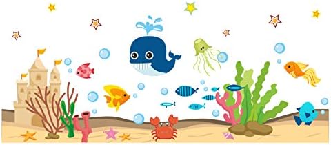 JINGXU Under The Sea DIY Art Wall Stickers Wall Decals For Living Room Home Decor