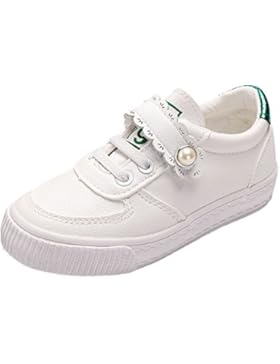 VECJUNIA Kinder Mädchen Mode PU Leder Schuhe Prinzessin Sneakers mit Haken und Loop