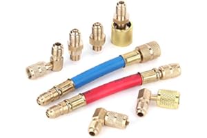 Suuonee Kälteanschluss Adapter Kit, 8 Teile/Satz Klimaanlagen Kälteanschluss R-12A/C-Adapter-Schläuche R134A R12