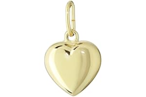 NKlaus Pendentif en forme de cœur en or jaune 585 ou 333 poli miroir 8,6 x 8,3 mm pour femme et fille