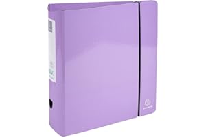 EXACOMPTA - Réf. 53768E - 1 Classeur à levier gamme Aquarel - dos arrondi 80 mm - format extérieur 320x300 mm - format à classer A4 - couleur Aquarel mauve
