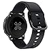 Produktbild Glowjoy Ersatz Strap für Samsung Galaxy Watch Active,Soft Silikon Armband Uhrenarmband Weiche Gummi Uhr Band Ersatzarmband Verstellbare Silikonbänder für Herren/Damen Uhren (Schwarz)