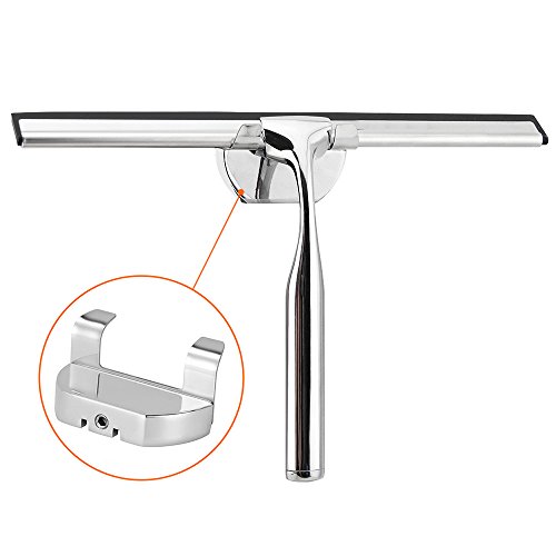 JTDEAL Edelstahl Duschabzieher, Duschwischer, Badezimmerwischer mit Wandaufhänger für Spiegel, Fenster Glas - 7