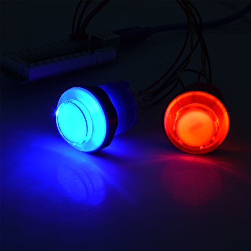 For Raspberry Pi 3 2 model B Retropie  Longruner LED Arcade DIY Parts 2x Zero Delay USB Encoder   2x 8 Way Joystick   20x LED Illuminated Push Buttons for Mame Jamma Arcade Project Red   Blue Kits