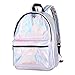 Produktbild Rucksack, CraftsDi Frauen Mode Farblaser Silber Schule Umhängetaschen Rucksack Reise Rucksack Geschenke