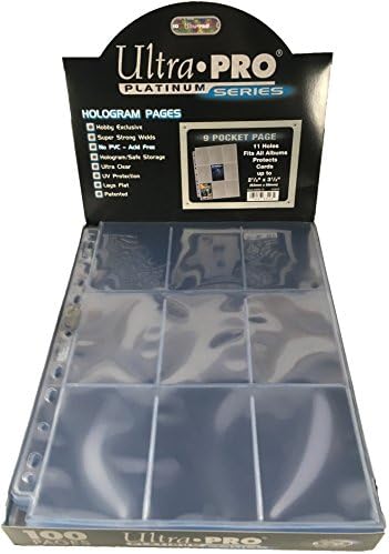 Sleeves Ultra Pro Platinum Series A4 9 Pocket Pages - Trading Card for Small/Standard Sized Cards - Yugioh/Pokemon/MTG (100 (1 BOX))