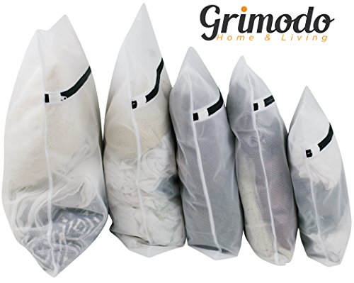 Grimodo | 5 XXL Wäschenetze – Extra groß – Kleidernetze mit Reißverschluß – feinmaschig und faserschonend - 2