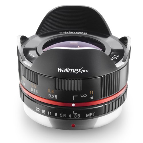 Walimex Pro 7.5 mm 1:3.5 CSC Fish-eye lens for micro four thirds sensors, bayonet lens, black