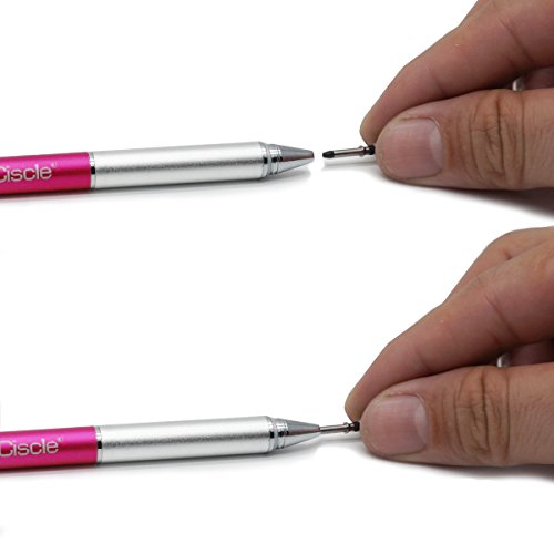 Ciscle Disc Stylus 2Pack Precise Disc Styli mit 4 Ersätze Disc Tips für kapazitive Touch-Screen-iPads, Tablets, iPhones, Samsung Galaxy Note / Tab und mehr (Blau + Rosa) - 5