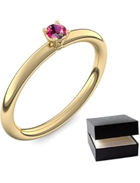 Goldring Rubin 750 + inkl. Luxusetui + Rubin Ring Gold Rubinring Gold (Gelbgold 750) - Grace Amoonic Schmuck Größe...