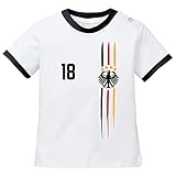 weicher Griff | 200 g/m2 EZYshirt® WM & EM Deutschland Shirt  WM Sternchen  M 03  Wunschname und Nummer Baby T-Shirt Bio Baumwolle