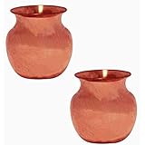 LotusFeet Spirituality Traditional Copper Chombu/Pooja Sombu(Pot)/Copper Vessel - Set of 2