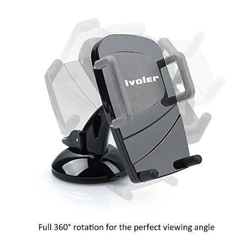 iVoler Porta Cellulare Auto, Universale Supporto Auto Smartphone Car Mount per Cruscotto & Parabrezza con Ventosa **Forte Sticky** 360 Gradi di Rotazione per iPhone X / 8 / 8 Plus / 7 / 7 Plus / 6(s) / 6(s) Plus / SE / 5s / 5, Samsung Galaxy S9 / S9+ / S8 / S8+ / S7 / S7 Edge / S6 / S5 / J5 / A5, Asus Zenfone 3 / 4, Huawei, Google Nexus, LG, Nokia, Blackberry, Xiaomi, Lenovo, HTC, GPS, MP3 Player e Altro 50-100mm larghezza