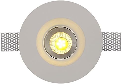 Natsen LED Panel Plaster Ceramic Light Recessed Classic Slim with GU10 Bulb Ceiling Light Round Light Bulb SG5020