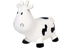 BS Toys Vache Skippy - Balle Rebondissantes - Jouets Gonflables À Partir De 3 Ans - Jouets Gonflables Blancs Pour Enfants - Adaptés Aux Jeux D'Intérieur Ou D'Extérieur - Poids Maximum 50 Kg