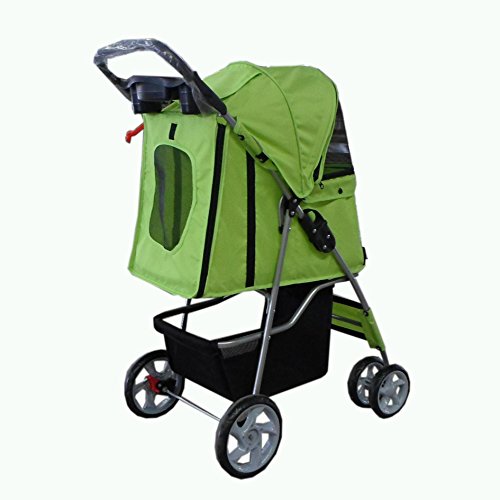 FoxHunter-New-Green-Dog-Puppy-Cat-Pet-Travel-Stroller-Pushchair-Pram-Jogger-Buggy-With-Two-Front-Swivel-Wheels-And-Rear-Brake