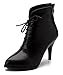 Produktbild SHOWHOW Damen Retro Spitz Zehen High Heels Knöchelhohe Stiefeletten Schwarz 45 EU