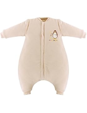 Chilsuessy Baby Winter Ganzesjahr 2.5 Tog Kinder Schlafsack aus GOTS Bio Baumwolle,mit abnehmbar Langarm,mit Beinen