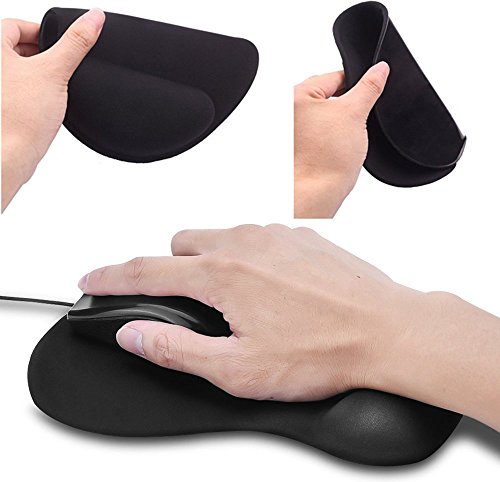 DaoRier Mauspad 3D Handgelenkauflage Mausmatte Office Komfort Mat Handauflage Ergonomisches Komfort Gel Rutschfeste Silikon Maus Pad Schwarz - 2