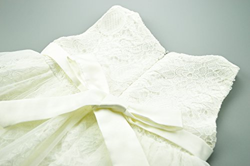 CIELARKO Baby Mädchen Kleid Kleinkind Blumen Spitze Taufkleid Festlich Hochzeits Kleidung - 8
