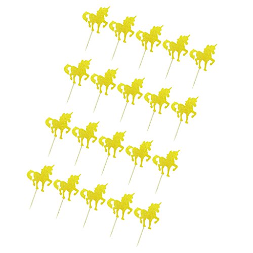 MagiDeal 20pcs Tortenaufsatz Hochzeit Kuchen Aufsatz Topper Kuchen Aufsatz Tortendeko Hochzeit Cake Topper Glitzernd Tortenverzierung Dekoration - Pferd , 4,6 x 5 cm
