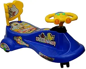 BIB Toys and Swing Kartoon Magic Car - Car Ride On for Kids with Steering Music and Lights for Boys and Girls ( 2 Year to 5 Years)