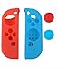 Produktbild MPTECK @ Silikon Controller Case Hülle + 2x Analogstick Thumbstick Thumb Grips Caps in Blau Rot Schutzhülle Set für Nintendo Switch Joy-Con