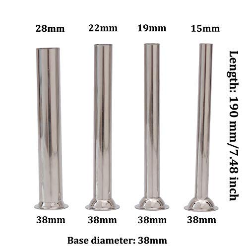 Liebhome 4 pcs en acier inoxydable machine à saucisses tubes de remplissage entonnoirs buses pièces de tube de remplissage, diamètre de la base?: 38 mm