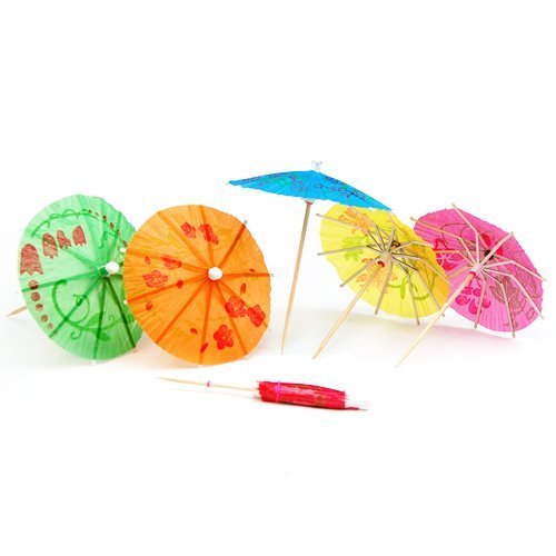 Sonline 24 Gemischte dekorative Papierschirme zu Cocktails - 4