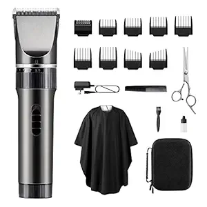 Hair Clippers for Men, Rechargeable Cordless Hair Trimmers, 17-Piece Home Hair Cutting Kits 2.0, Low Noise, with Scissor