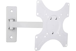 Techly 023837 Supporto a Muro per TV LED LCD 19-37" inclinabile 2 snodi Bianco Bianco