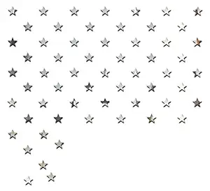 Wall1ders - 50 Acrylic 3D Mirror Stickers for Wall, Living Room, Hall, Bed Room & Home (Silver , Each Star Size 5 cm)