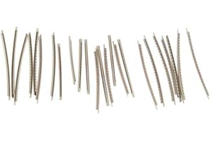 Musiclily 2,7 mm Edelstahl Gitarre Bunddraht 24 Stück 10 Zoll Jumbo Fret Wires Set für Fender Strat Tele Les Paul Style E-Gitarre Bass, Chrom