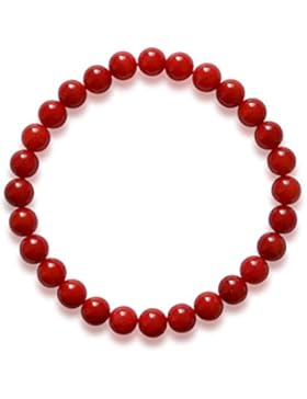 Koralle Armband, natürlich, rot, rund, 7mm
