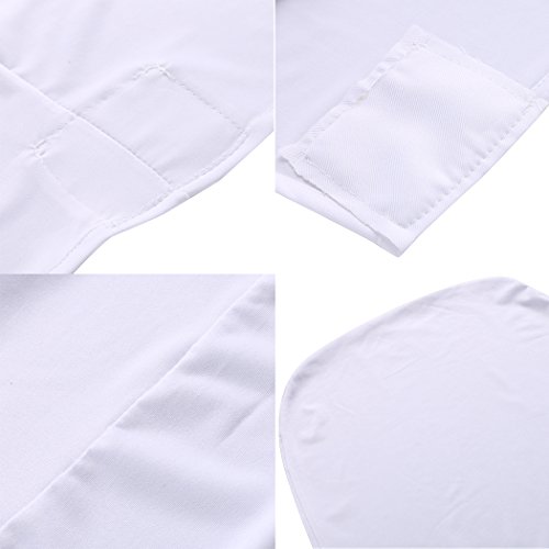 Befied Stuhlhussen 100 Stück Stuhl Husse Universal Stretch Stuhlüberzug Weiß für Hochzeit, Party, Bankett (100 (45 x 45 cm)) - 6