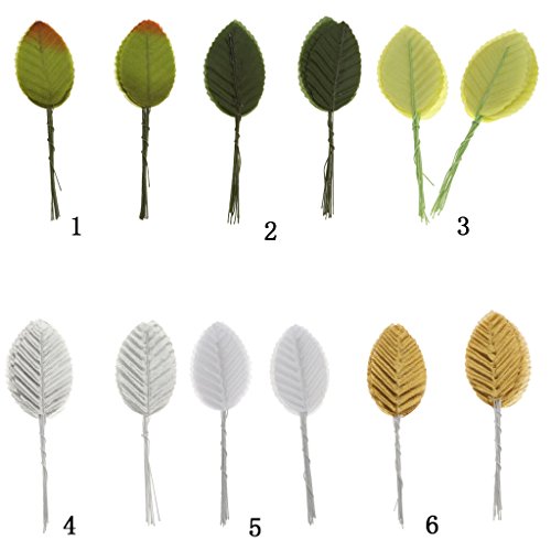 200pcs Künstliche Blätter Deko Blätter Grün Floristik Basteln Hobby Seide Rosenblätter Blumensträuße Hochzeit Knopfhellgrün – dunkelgrün - 4