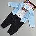 WangsCanis Baby 3 IN 1 Romper Bow Collar Gentleman One Piece Outfits Blue 9-16M