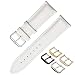 Produktbild Henziy Smart Weißes Leder Uhrenarmband Uhrenarmbänder Watch Band 16 18 20 22mm Edelstahl Uhr Schnalle Vier Farben Verschluss für Damen Herren Uhrenarmband Uhrenarmbänder Watch Band