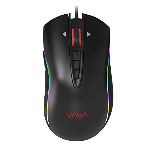Preisvergleich Produktbild VAVA Gaming Maus mit Programmierbare Taste, Bodenplatte aus Aluminiumlegierung, Ergonomischem Design