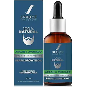 Spruce Shave Club Advanced Beard Growth Oil | With Avocado, Argan & 8 Essential Oils | 100% Natural Beard Oil 30 ml