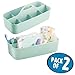 Produktbild mDesign 2er-Set Caddy mit 11 Fächern für Babysachen - Aufbewahrungsbehälter mit Griff aus Kunststoff - praktischer Tragekorb für Creme, Thermometer, Spielsachen, Babynahrung usw. - mintgrün