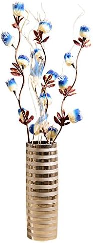 wysm Floor Vase Ceramic 18 * 60cm (Silver) Continental Living Room Hotel TV Cabinet Creative Flow Glaze Flower Ornament