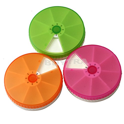 amazing-trading(TM) 7 Day Weekly Round Tablet Pill Organizer Medizin-Kasten-Kasten-Halter-Behälter - 2