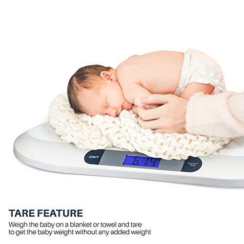 Smart Weigh Digitale Babywaage mit großem hintergrundbeleuchteten LCD-Display, 3 Wägemodi und Tara-Funktion, 20 kg/44 lb - 4