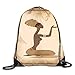 Produktbild EELKKO Drawstring Backpack Gym Bags Storage Backpack, Ancient Folk Art Element Frame Native Lady Hand Gesture Tribal Antique,Deluxe Bundle Backpack Outdoor Sports Portable Daypack
